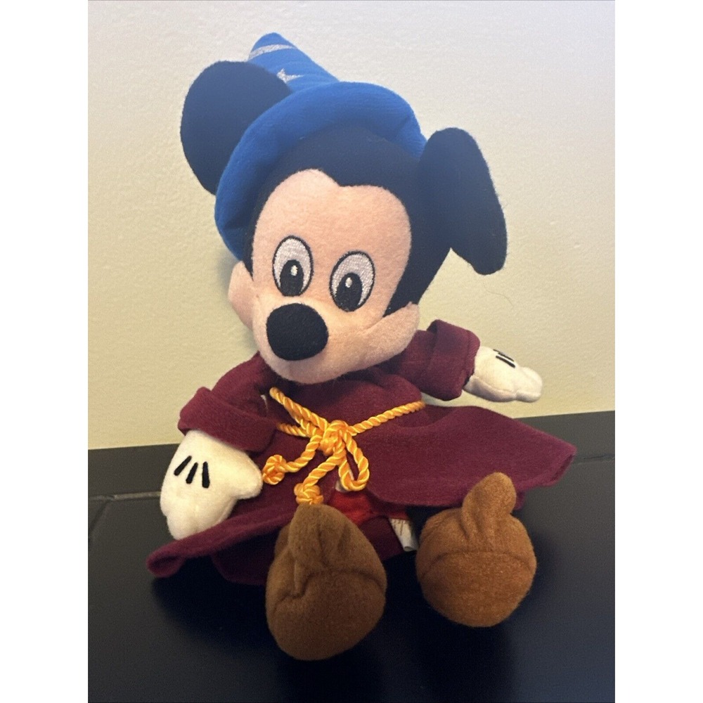 Mickey Mouse Sorcerer 10"‎ Plush Stuffed Toy Fantasia Vintage Disney